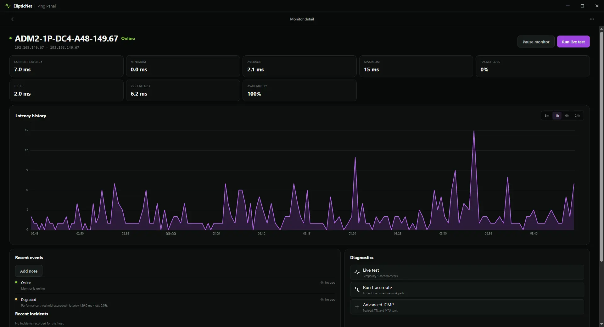 Screenshot 3 of ElipticNet Ping Panel