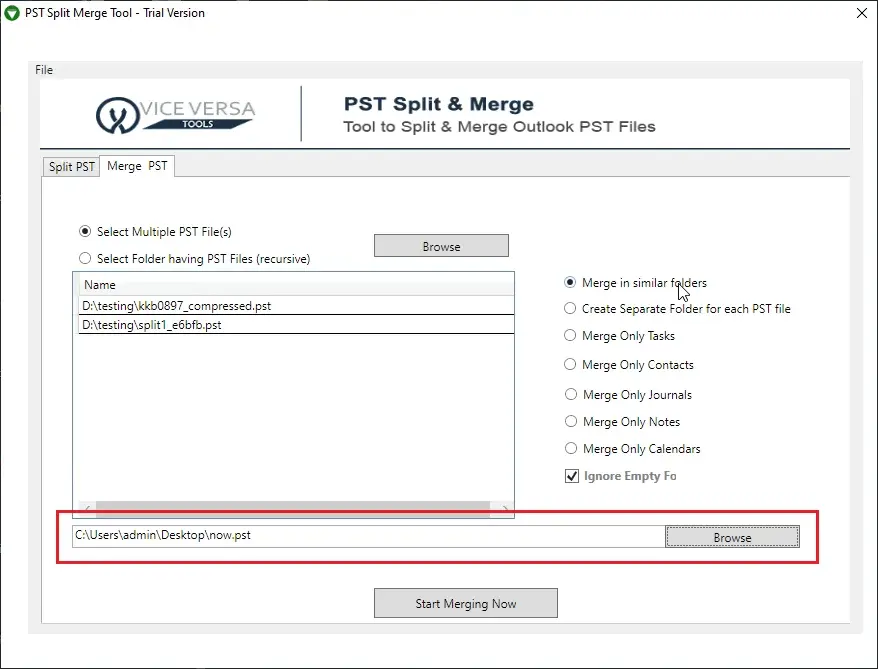 Screenshot 5 of ViceVersa PST Split and Merge Software