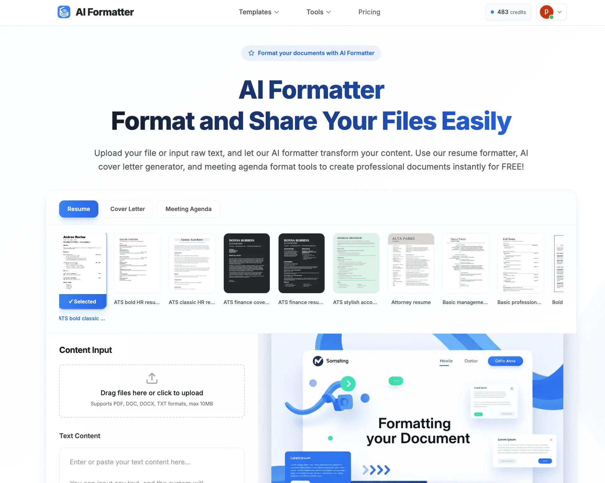 Screenshot 1 of AI Formatter