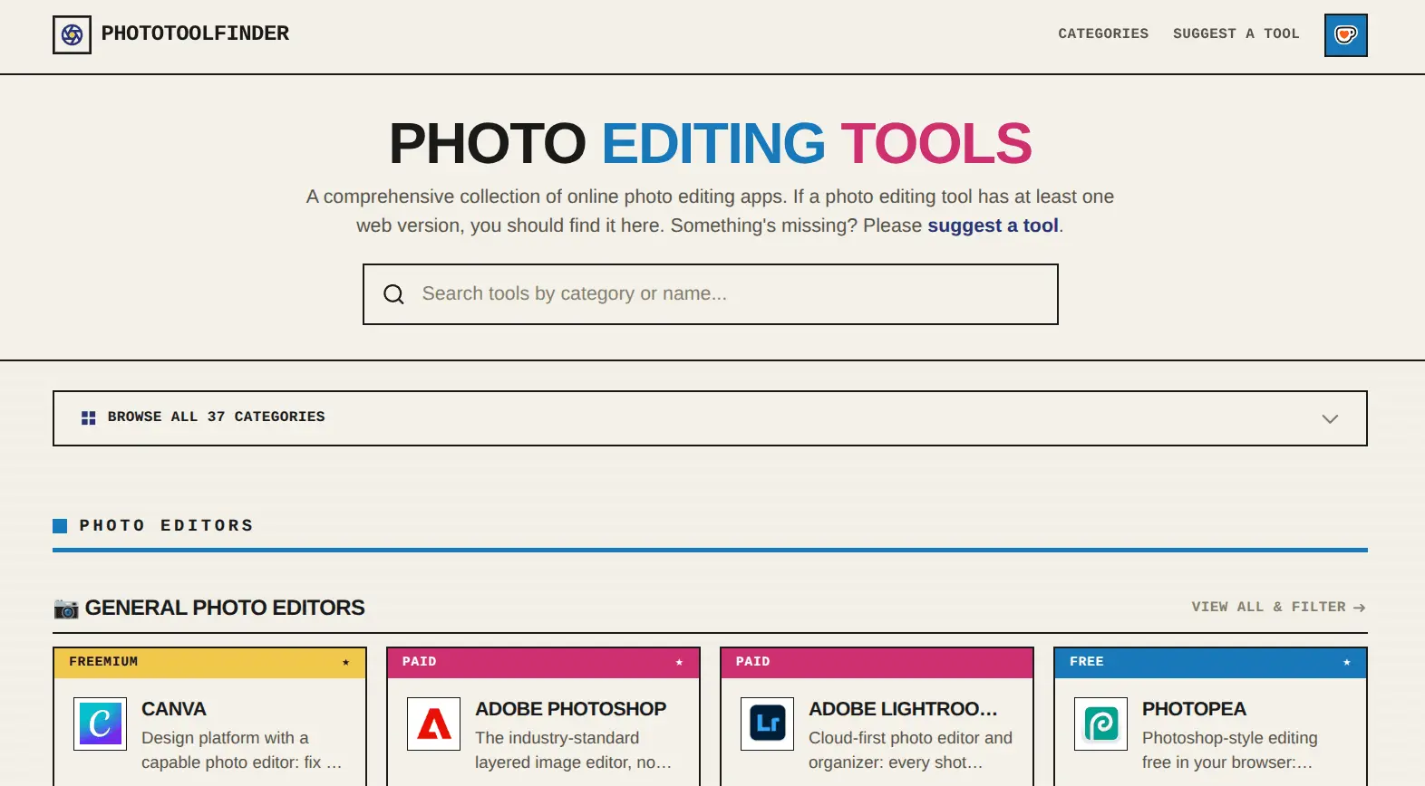 Screenshot 1 of PhotoToolFinder
