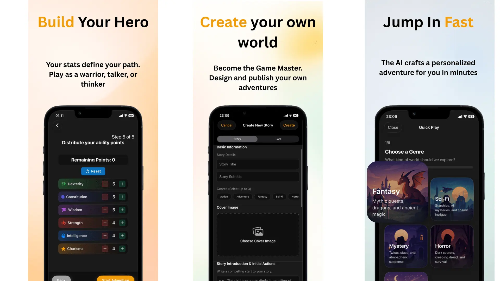 Screenshot 2 of Odyssey: AI Storyteller & RPG App