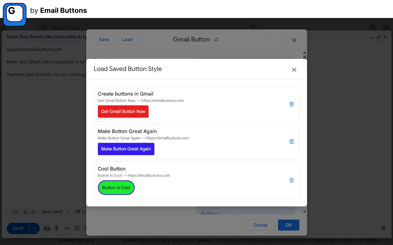 Screenshot 4 of Email Buttons