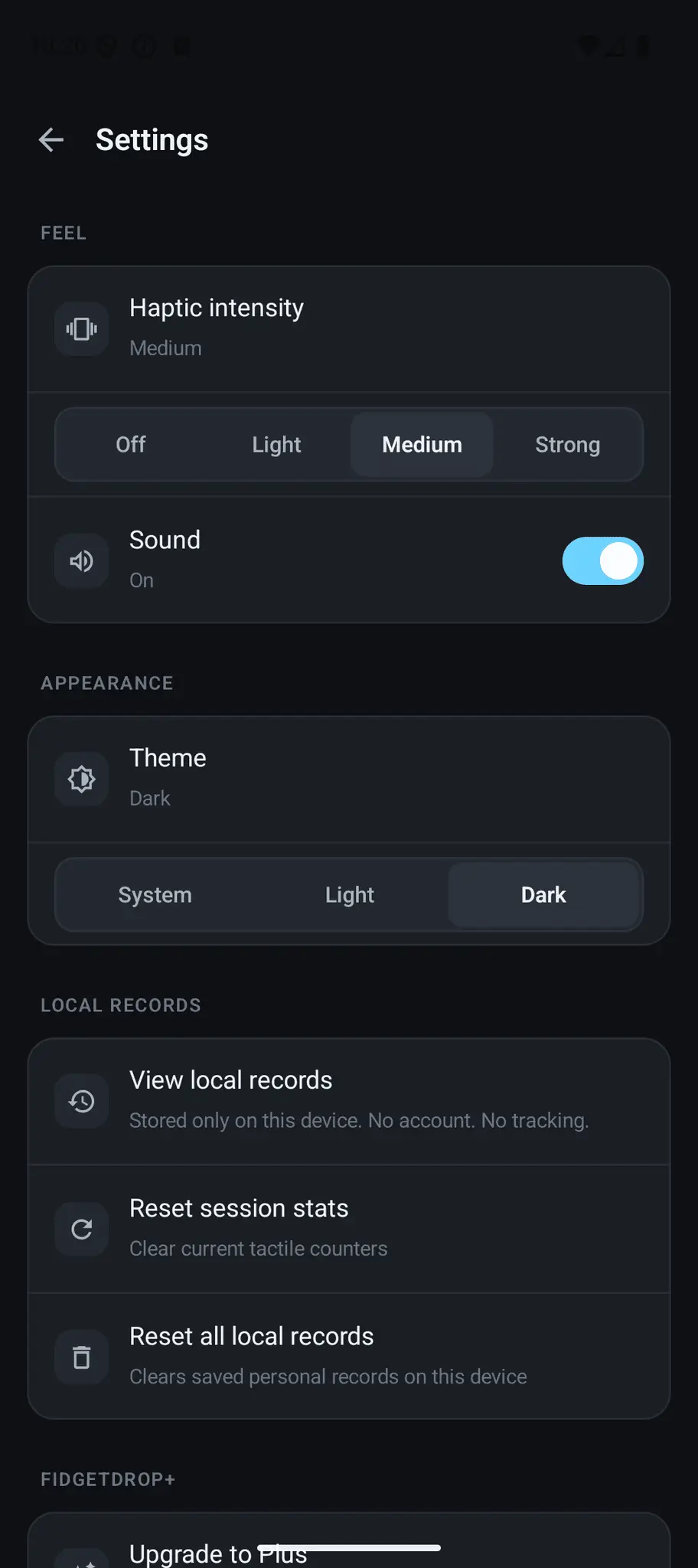 Screenshot 3 of FidgetDrop Haptic Fidget Android App