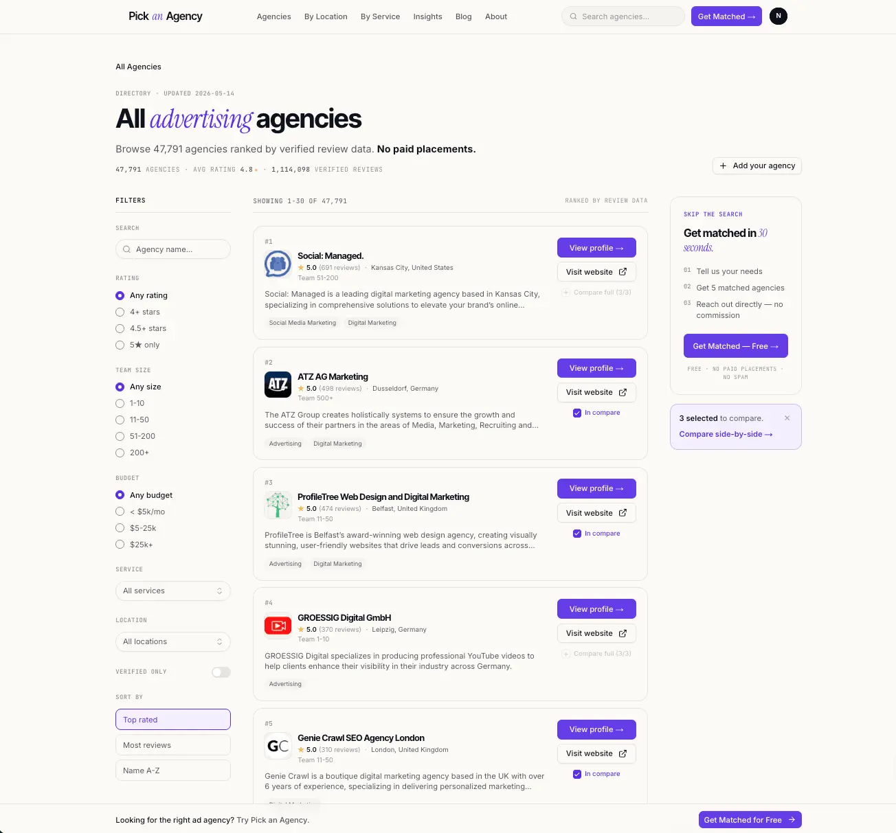 Screenshot 2 of Pick an Agency