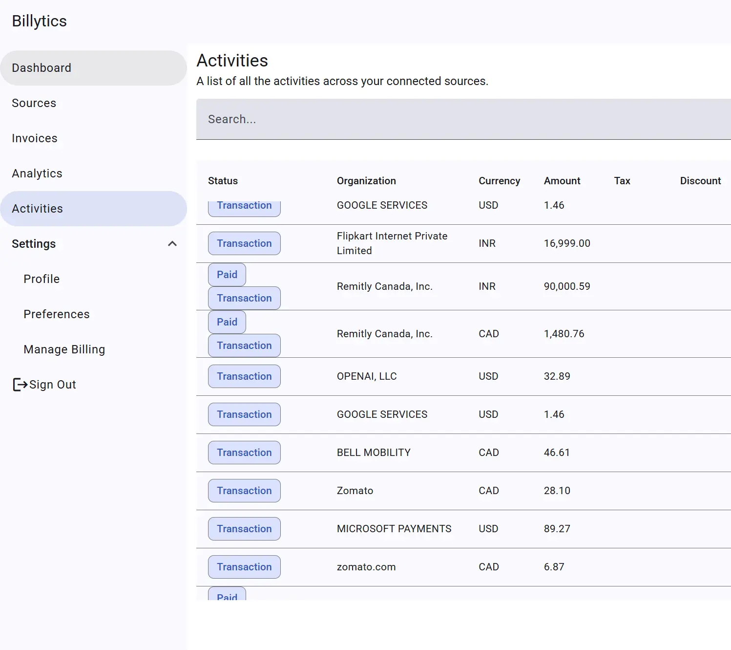 Screenshot 1 of Billytics