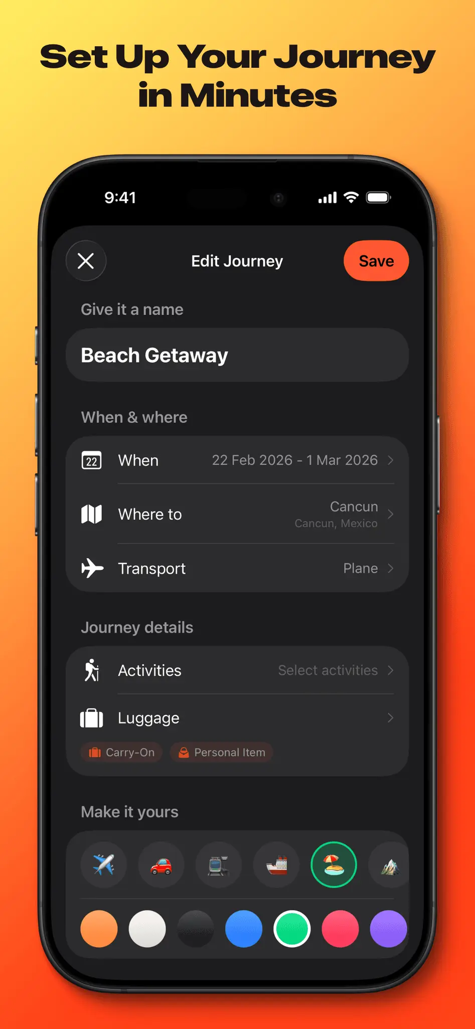 Screenshot 3 of journeybot - packing & travel iOS app
