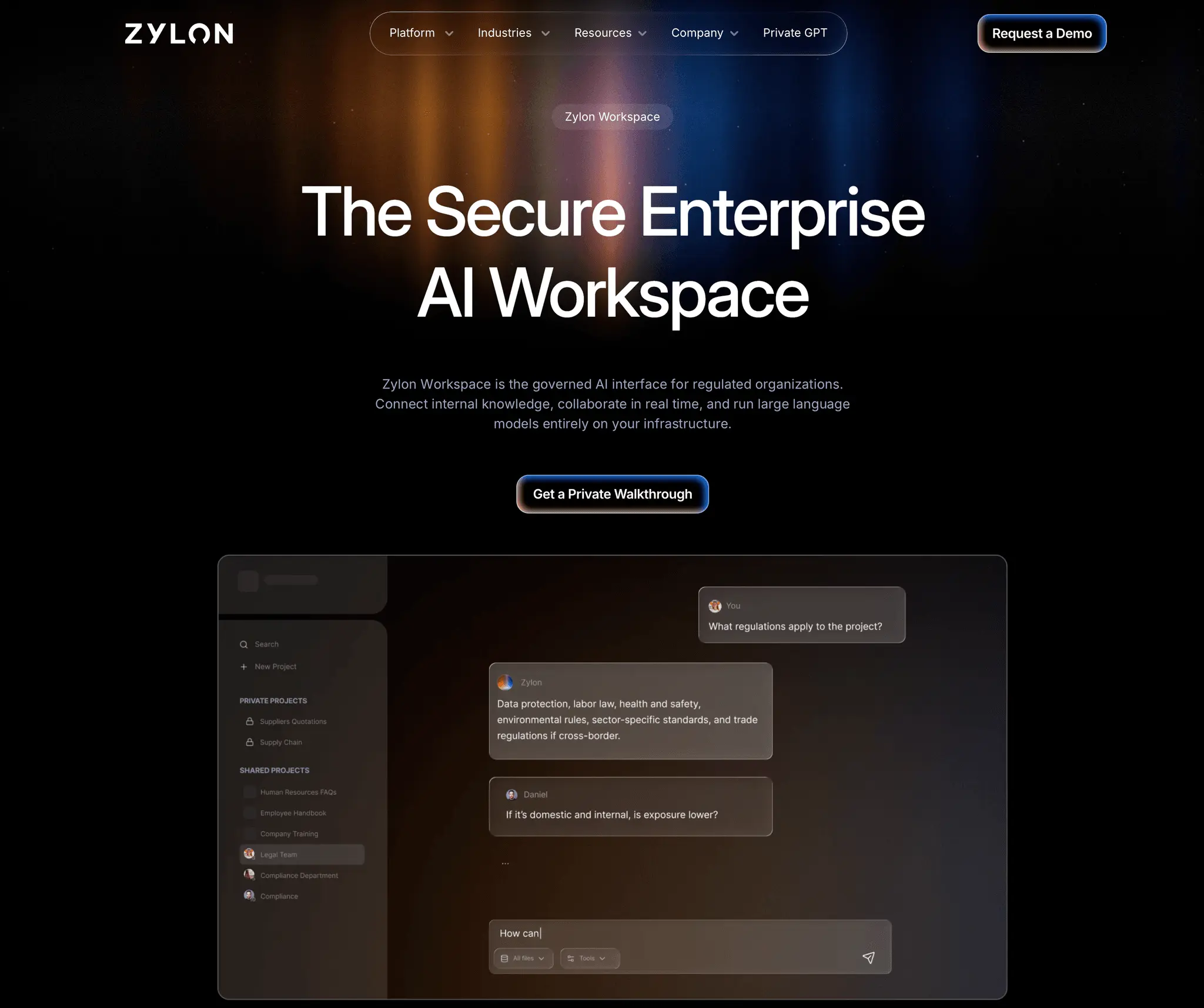 Screenshot 1 of Zylon Private AI Platform