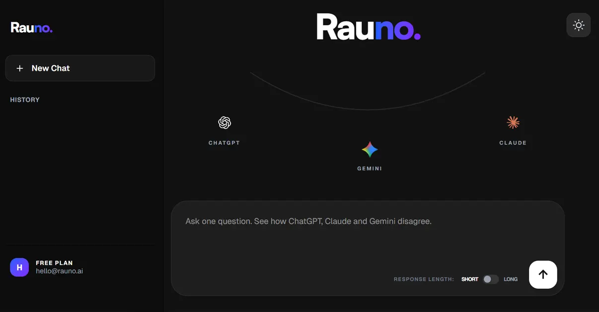 Screenshot 1 of Rauno | The Multi-AI Roundtable