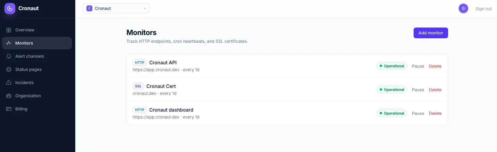 Screenshot 1 of Cronaut