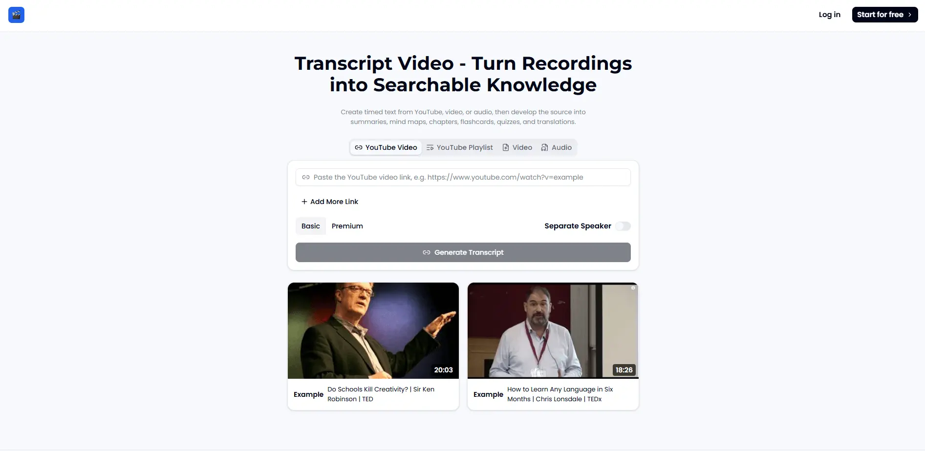 Screenshot 1 of TranscriptVideo