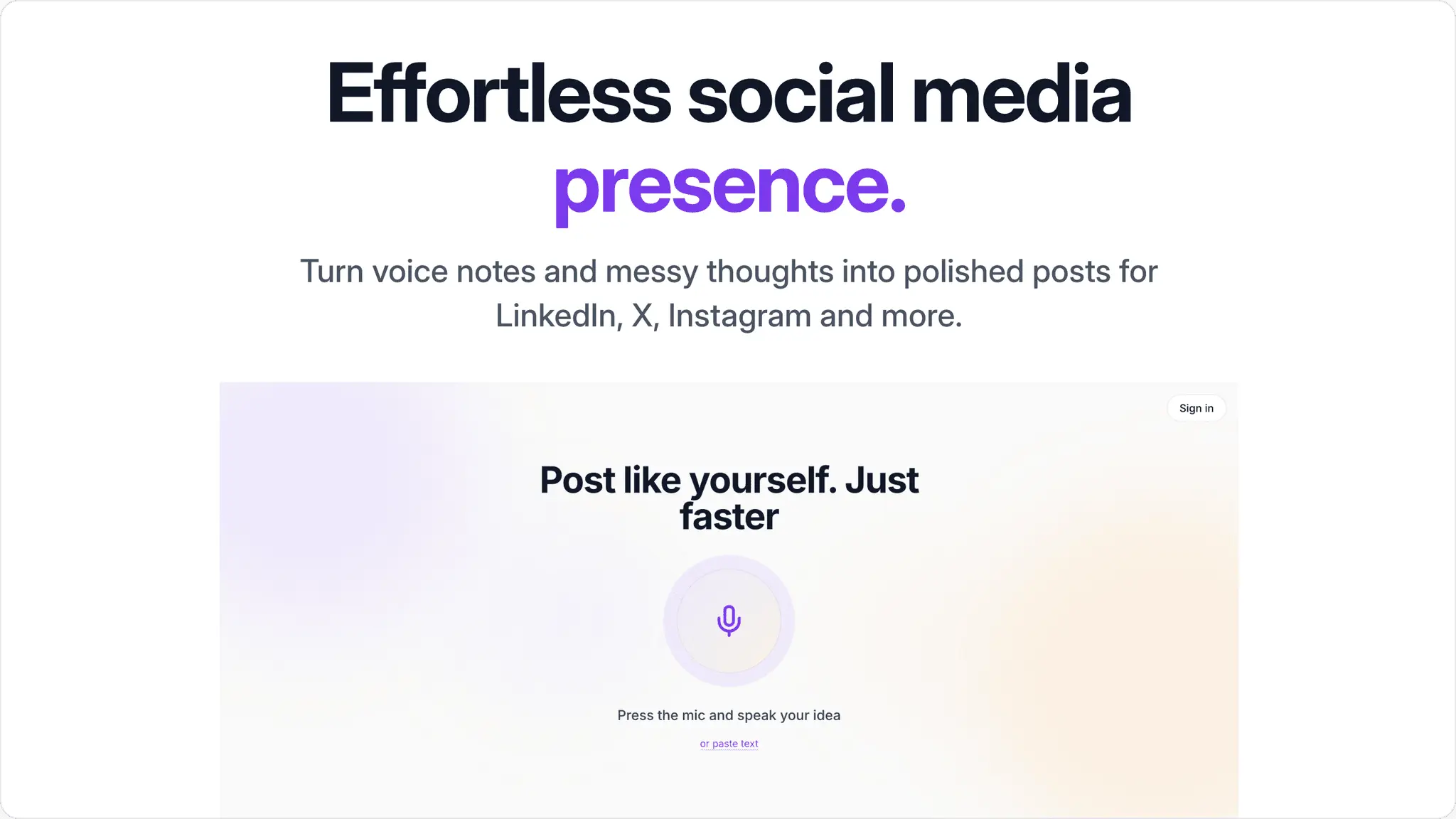 Screenshot 1 of Voice to Post