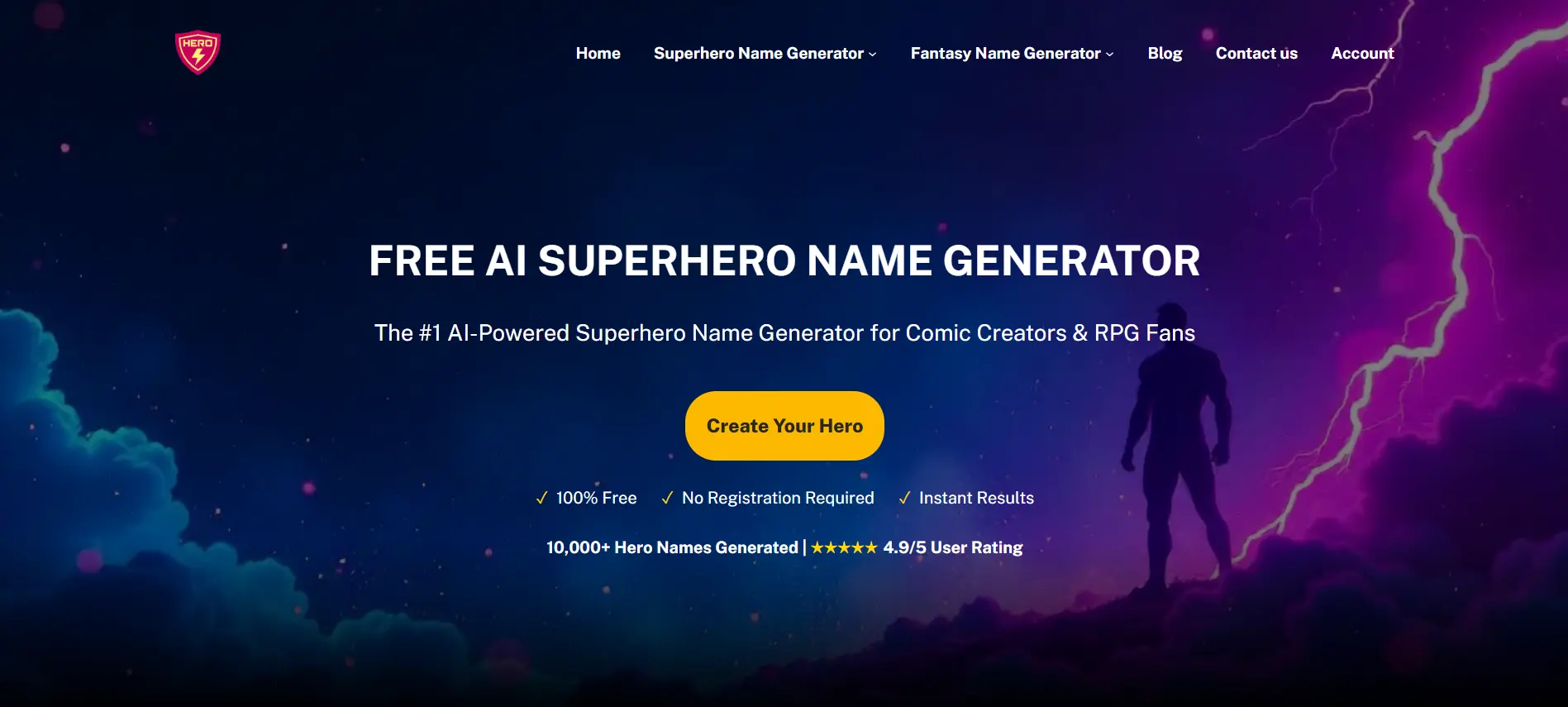 Screenshot 1 of AI Superhero Name Generator