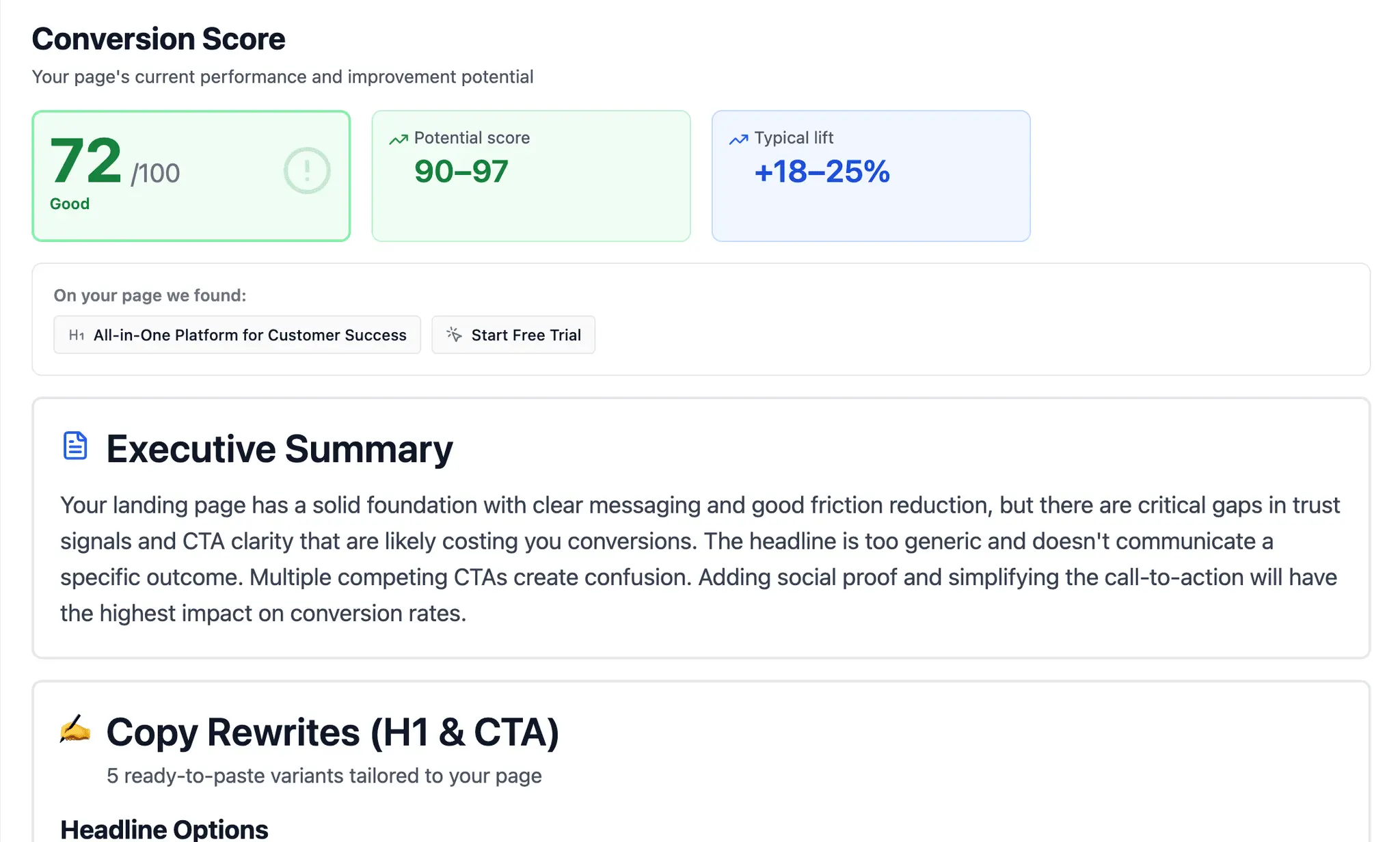 Screenshot 2 of Conviora - Free AI SEO & CRO review