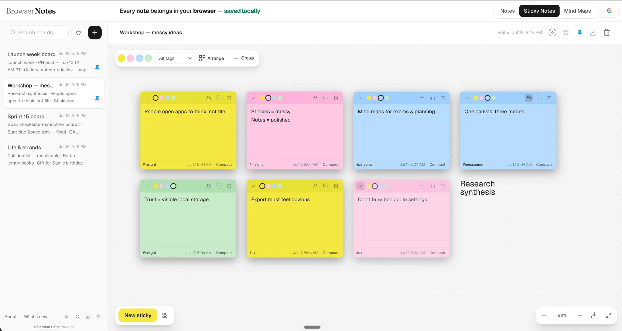 Screenshot 2 of Browser Notes