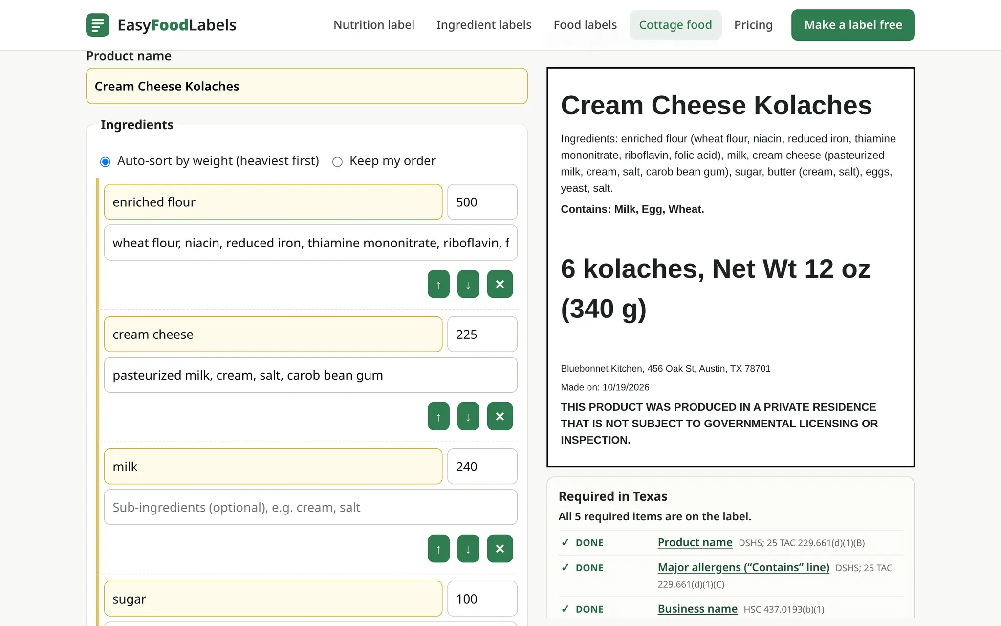 Screenshot 3 of Easy Food Labels
