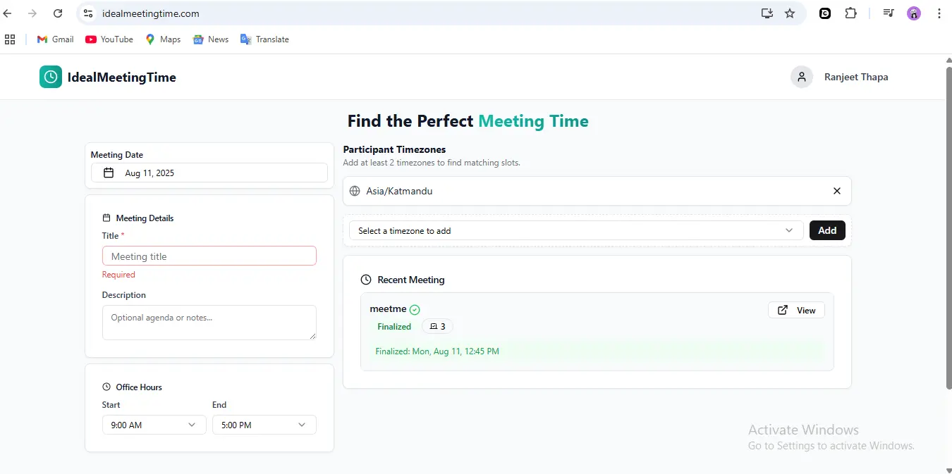 Screenshot 1 of Idealmeetingtime
