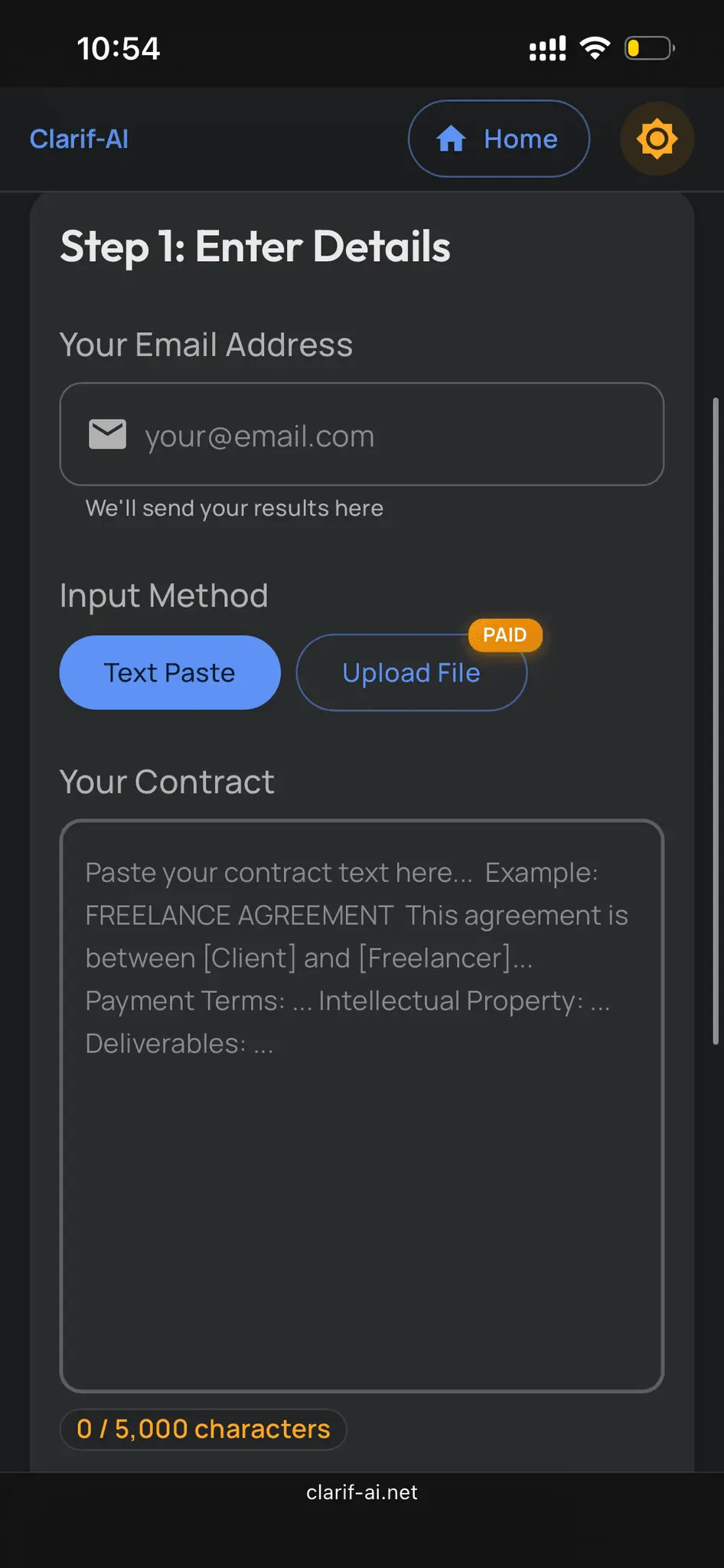 Screenshot 4 of Clarif-AI Contract Analyzer