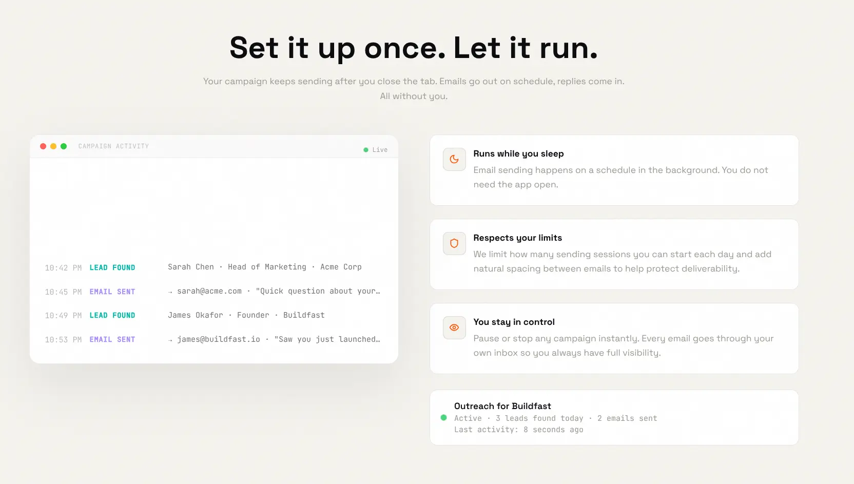 Screenshot 1 of AI Cold Emailing Tool