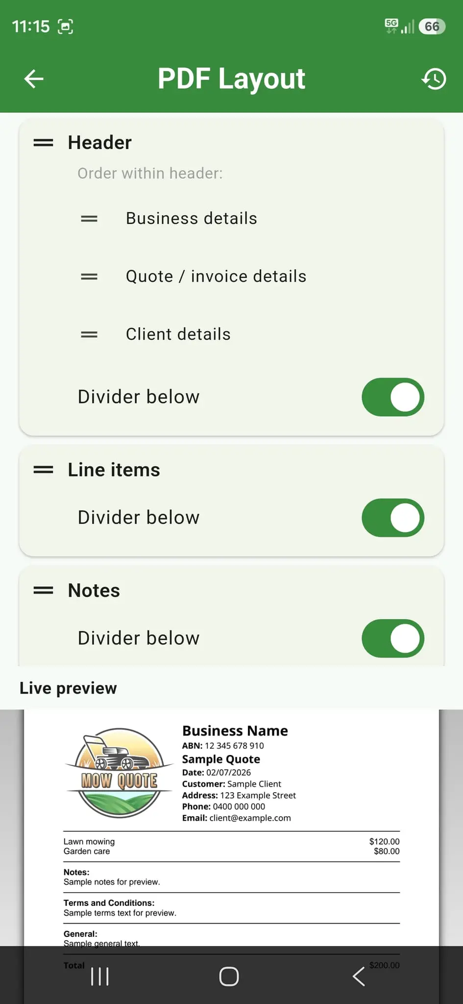 Screenshot 2 of Mow Quote: Lawn Care CRM
