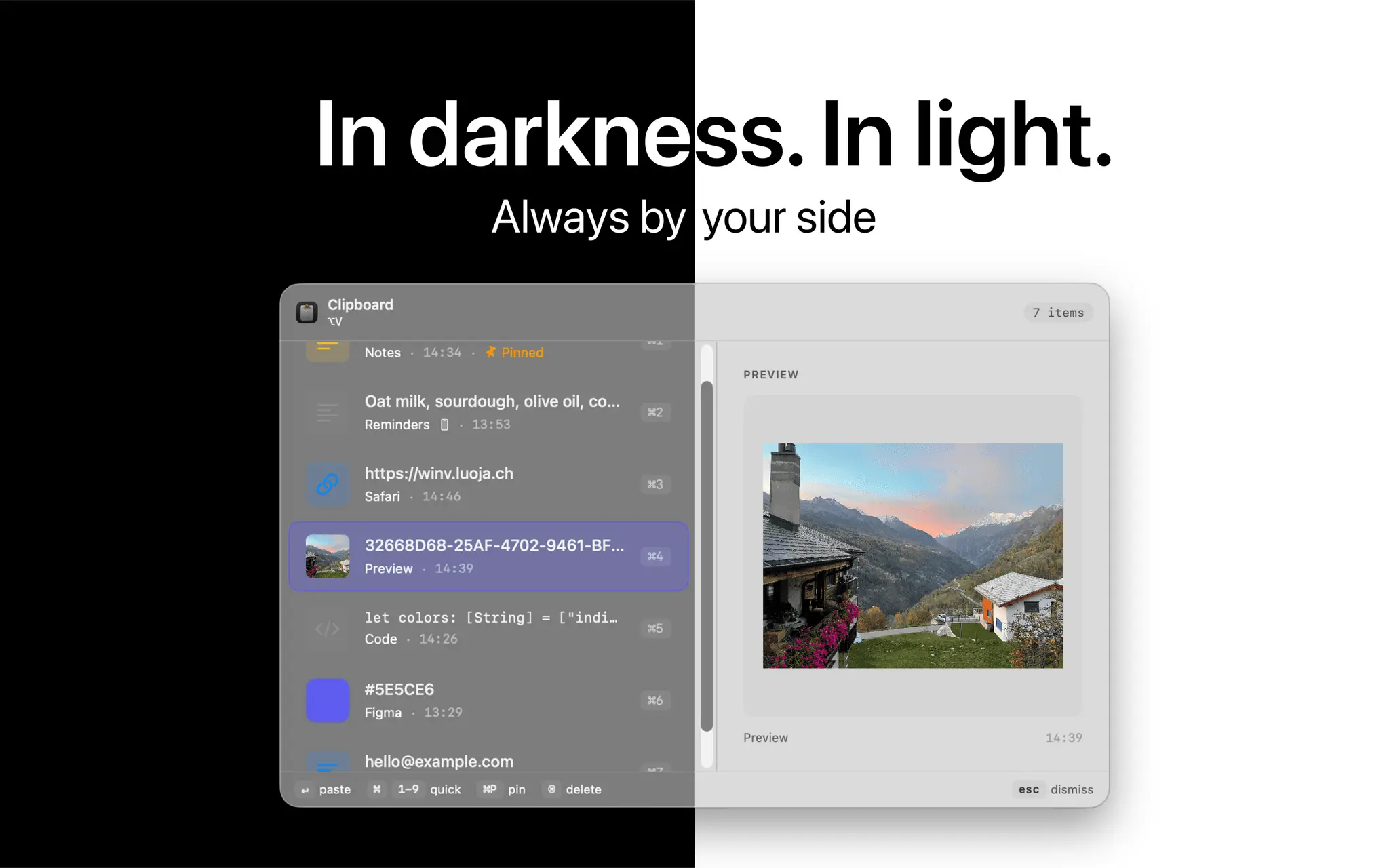 Screenshot 1 of WinV — Clipboard History for macOS