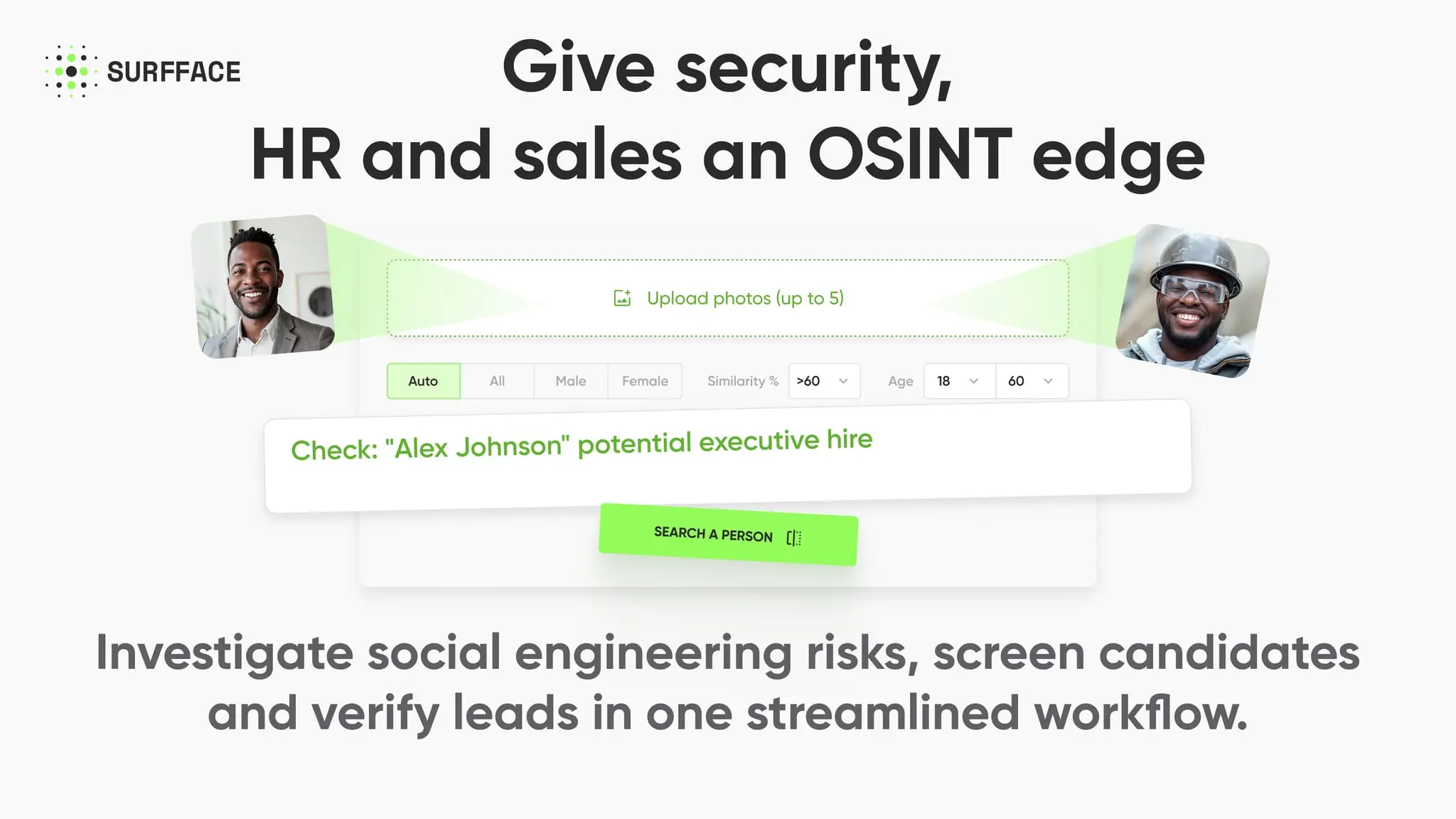 Screenshot 1 of Surfface | Face Search and People Finder