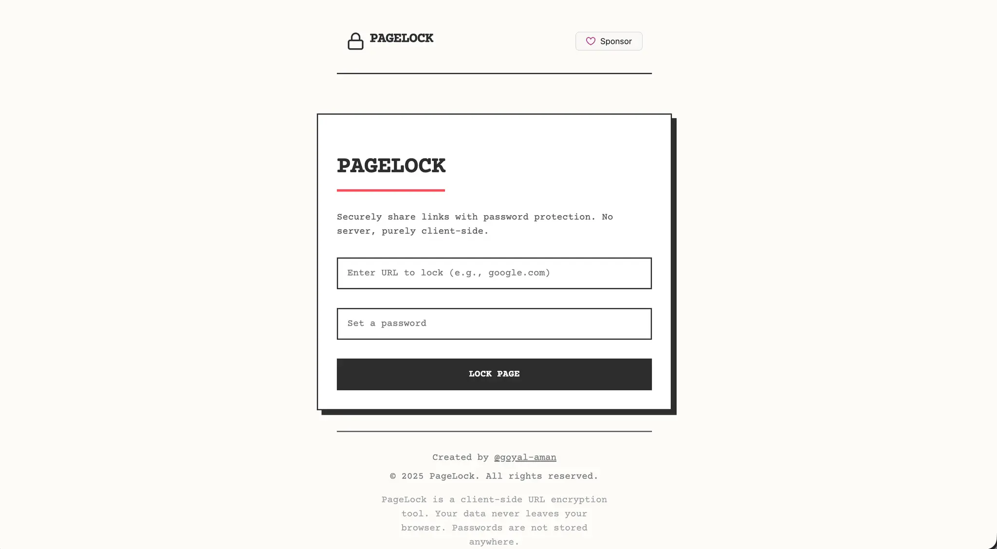 Screenshot 1 of PageLock - Create Encrypted Link