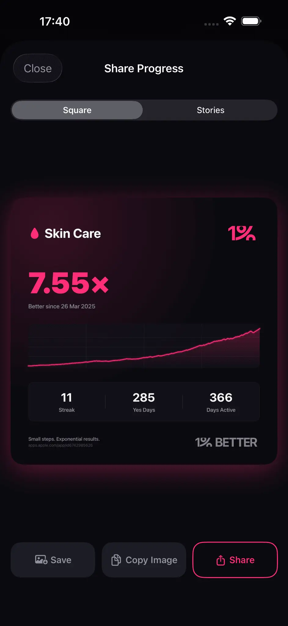 Screenshot 4 of 1% Better: Progress Tracker