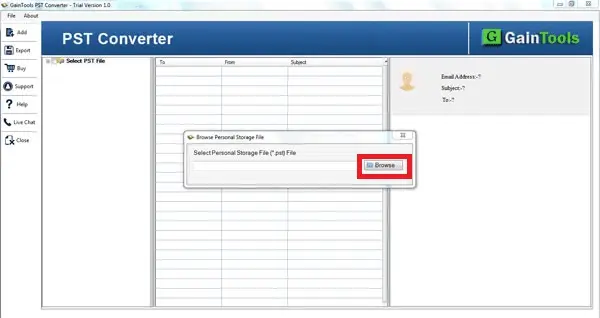 Screenshot 2 of GainTools PST Converter