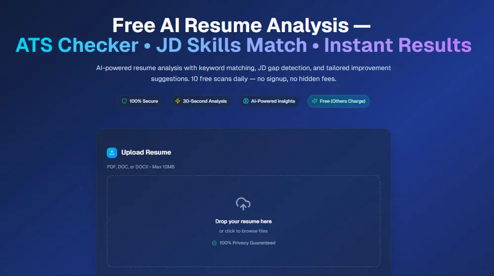 Screenshot 1 of AI ATS CHECKER