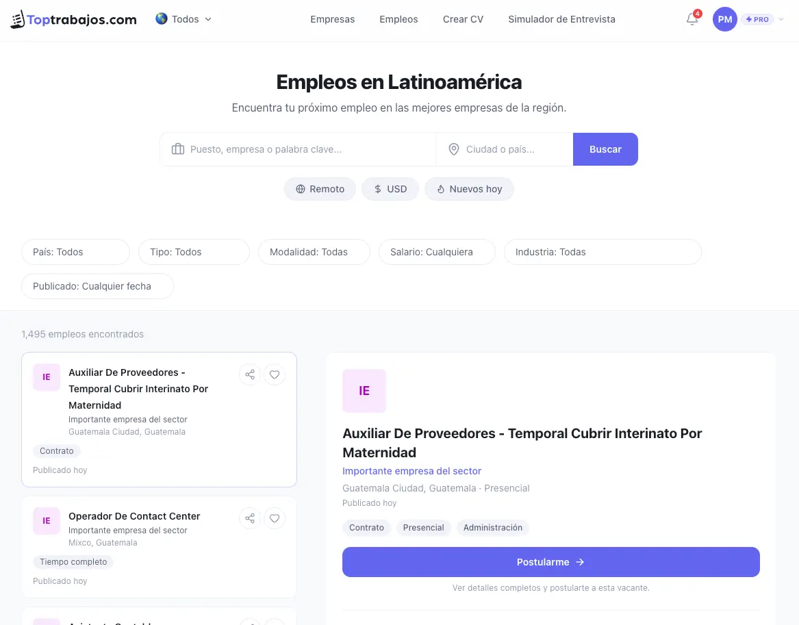 Screenshot 1 of Toptrabajos.com