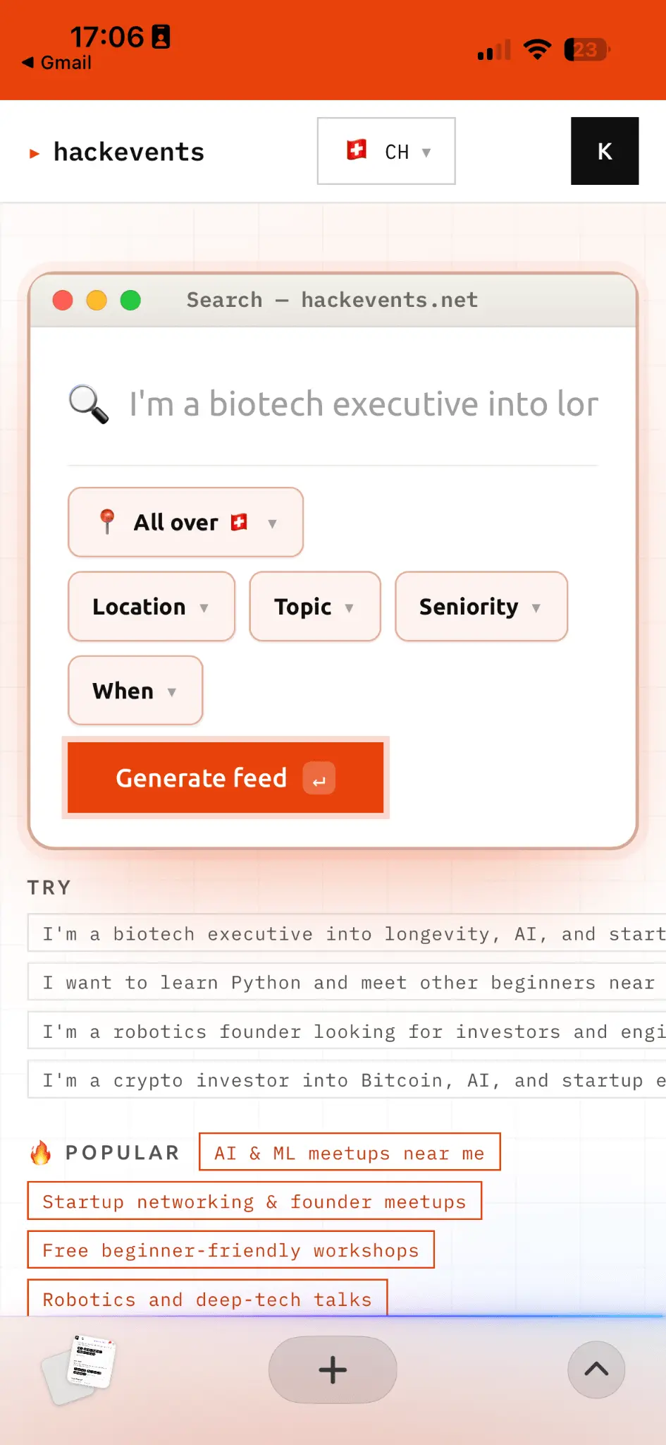 Screenshot 1 of hackevents.net
