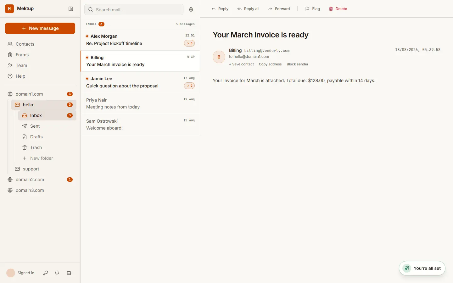 Screenshot 4 of Email Hosting + API & MCP Server for AI