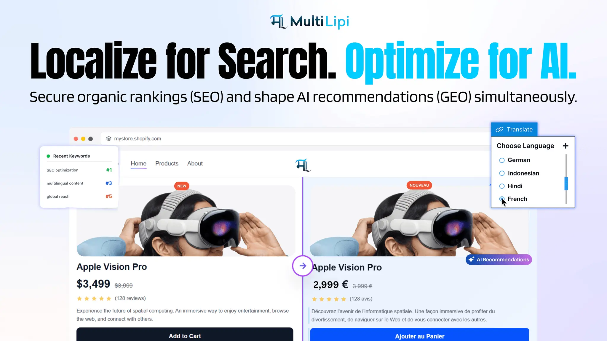 Screenshot 1 of MultiLipi - The Global AI SEO & GEO Hub