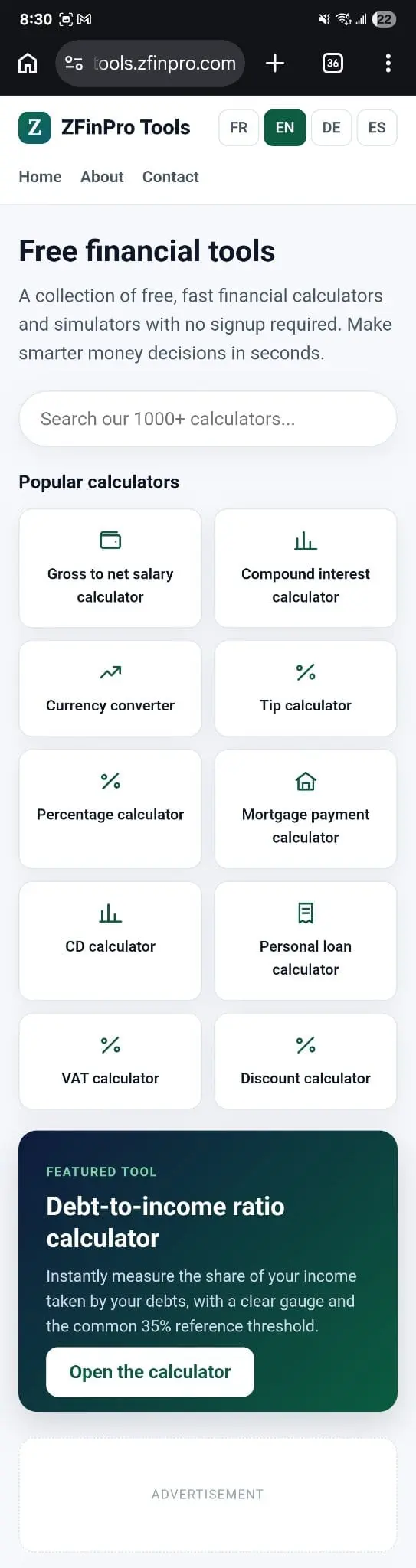 Screenshot 1 of ZFinPro Tools - Financial Calculators