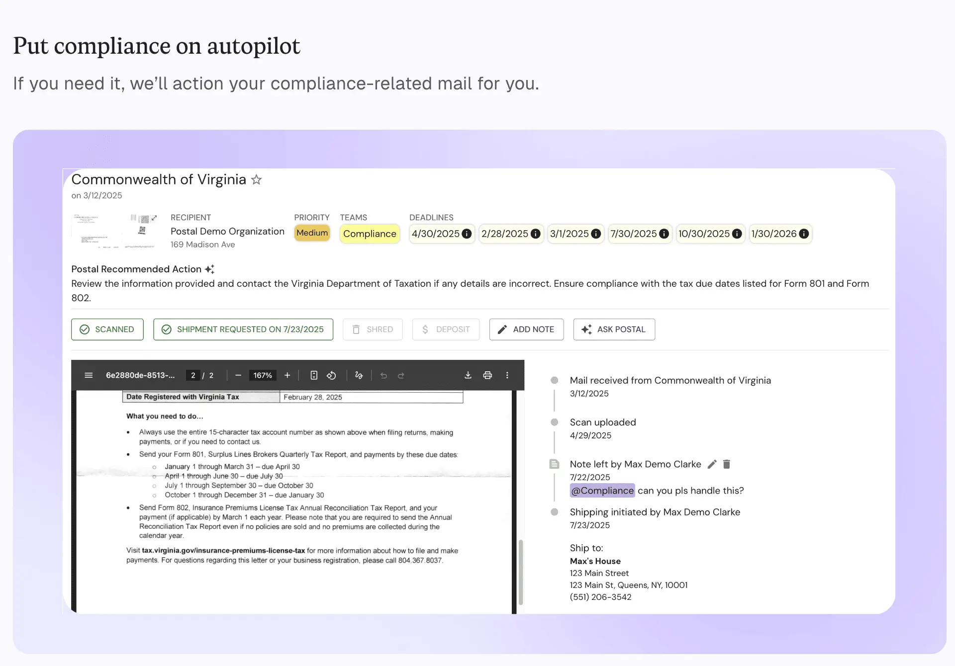 Screenshot 1 of Postal