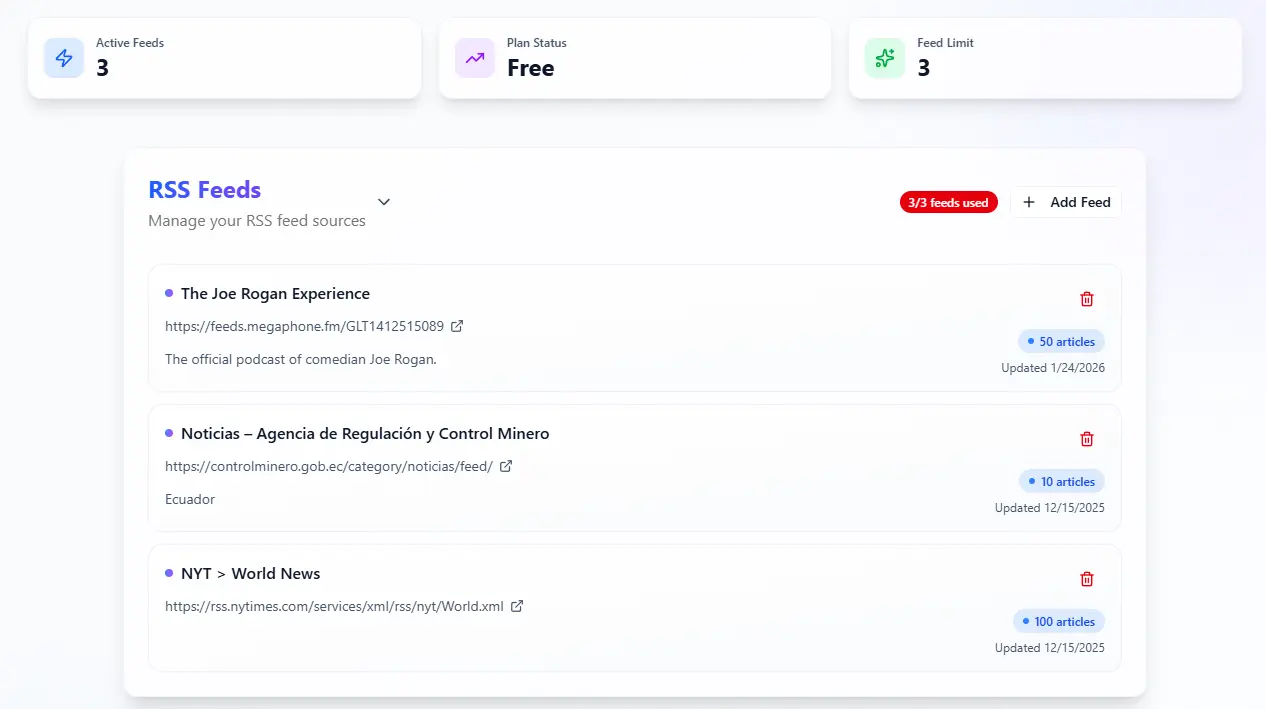Screenshot 1 of DigestFlow AI