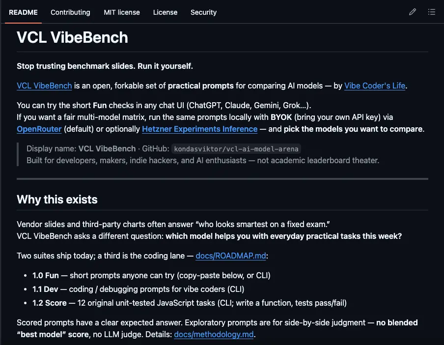 Screenshot 1 of VCL VibeBench