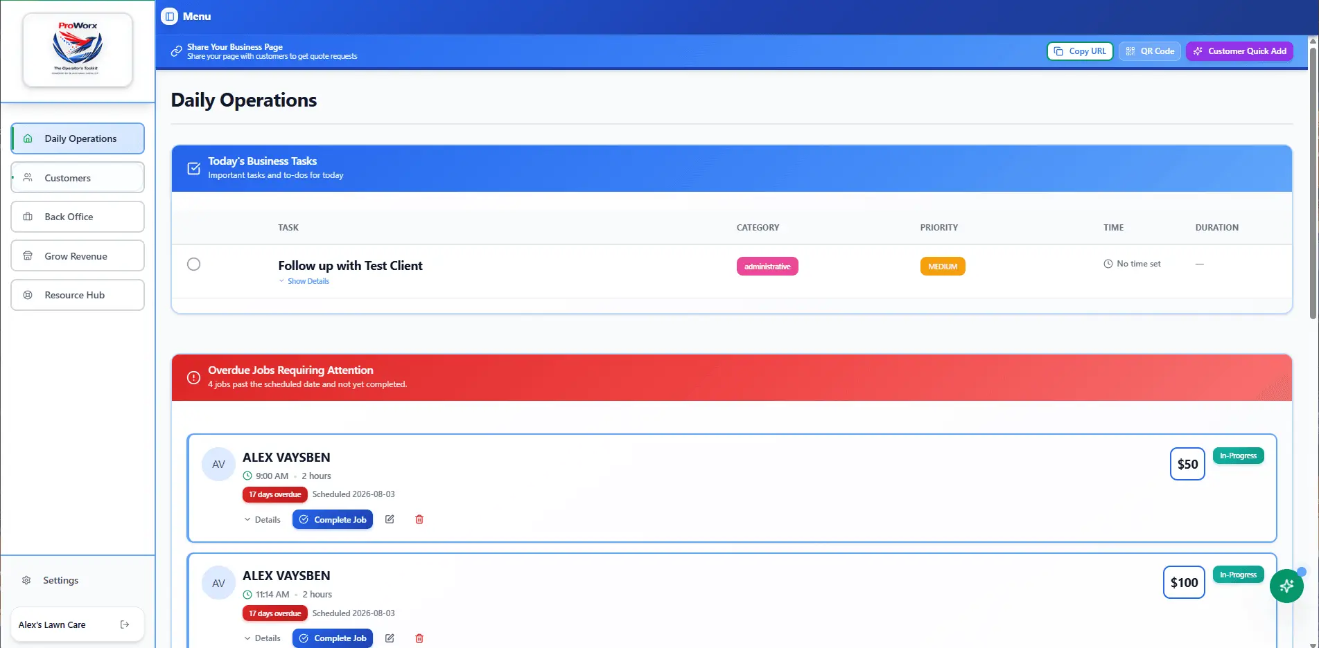 Screenshot 1 of ProWorx Software