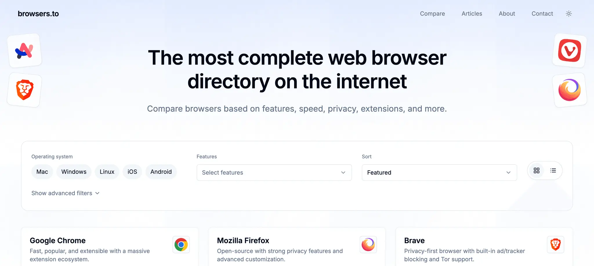 Screenshot 1 of browsers.to