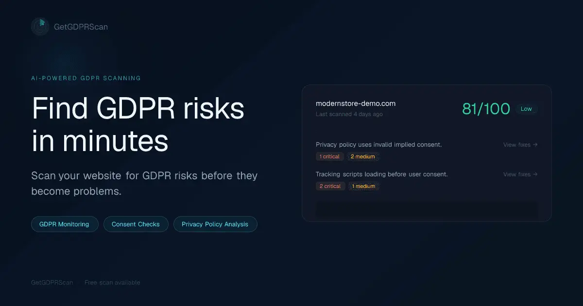 Screenshot 1 of GetGDPRScan