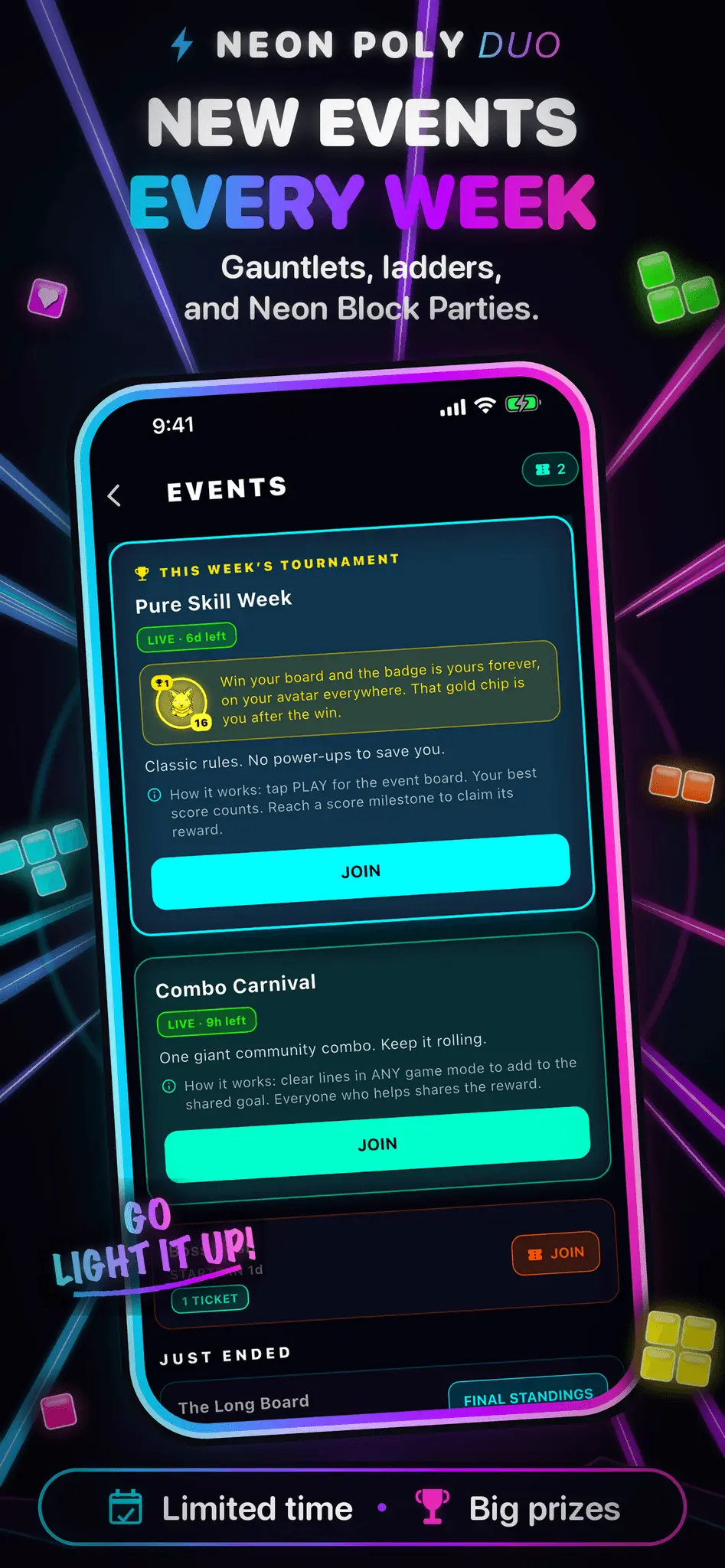 Screenshot 6 of Neon Poly Duo: Block Battles