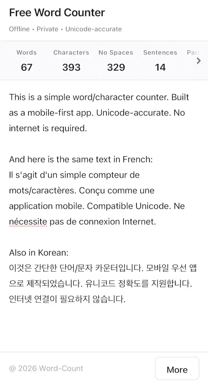 Screenshot 1 of Free Word & Character Counter