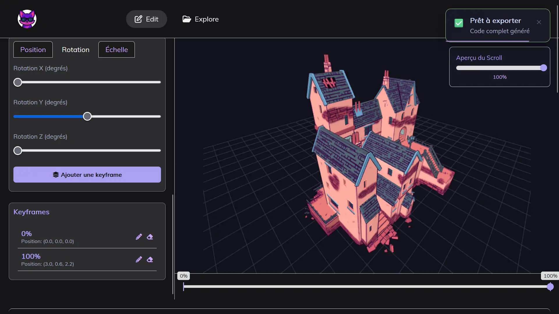 Screenshot 2 of Éditeur d'Animation 3D au Scroll