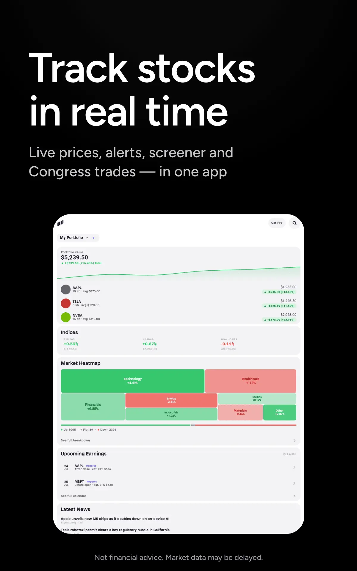 Screenshot 1 of StockPlus: AI Market Tracker