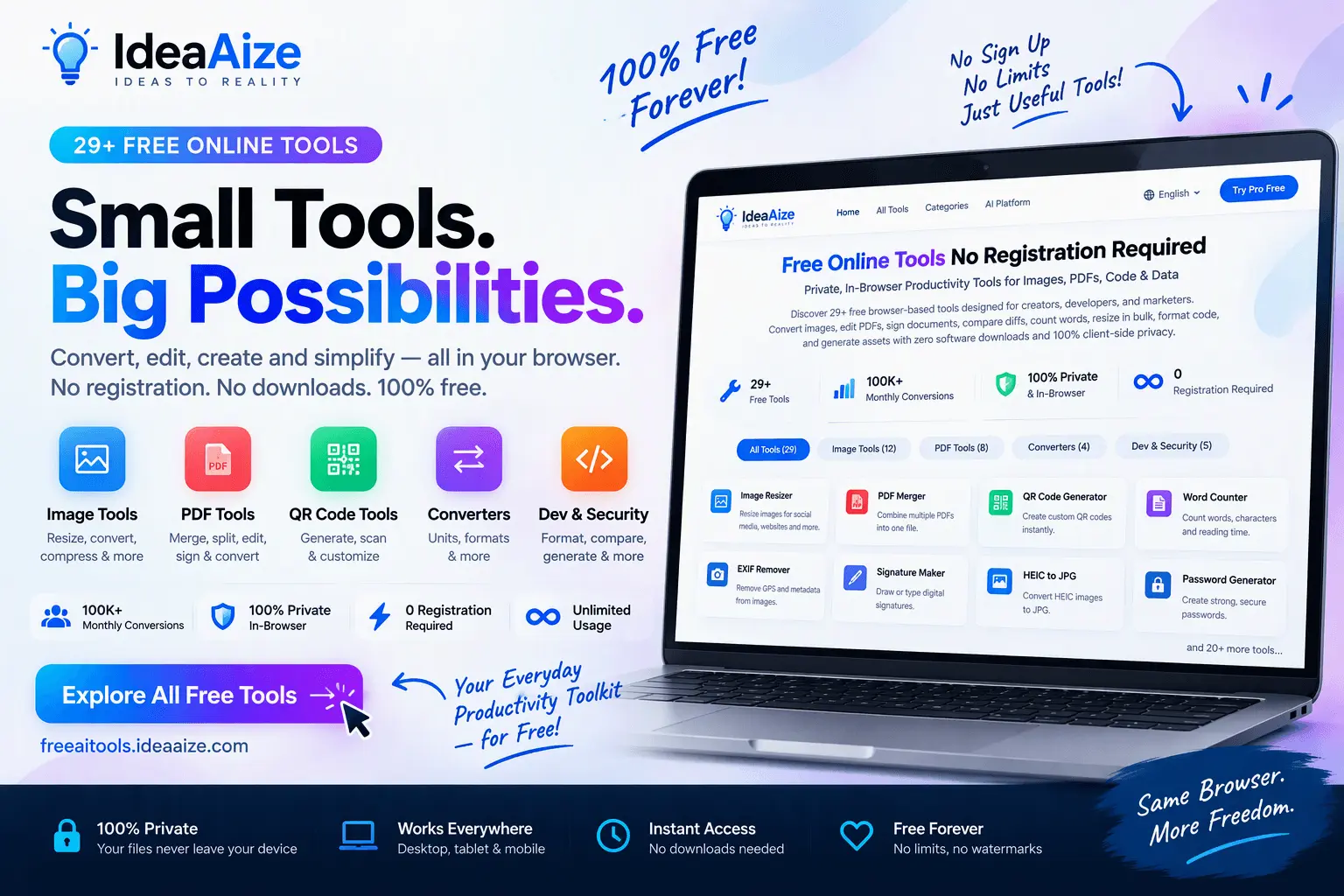 Screenshot 1 of IdeaAize Free Online Tools