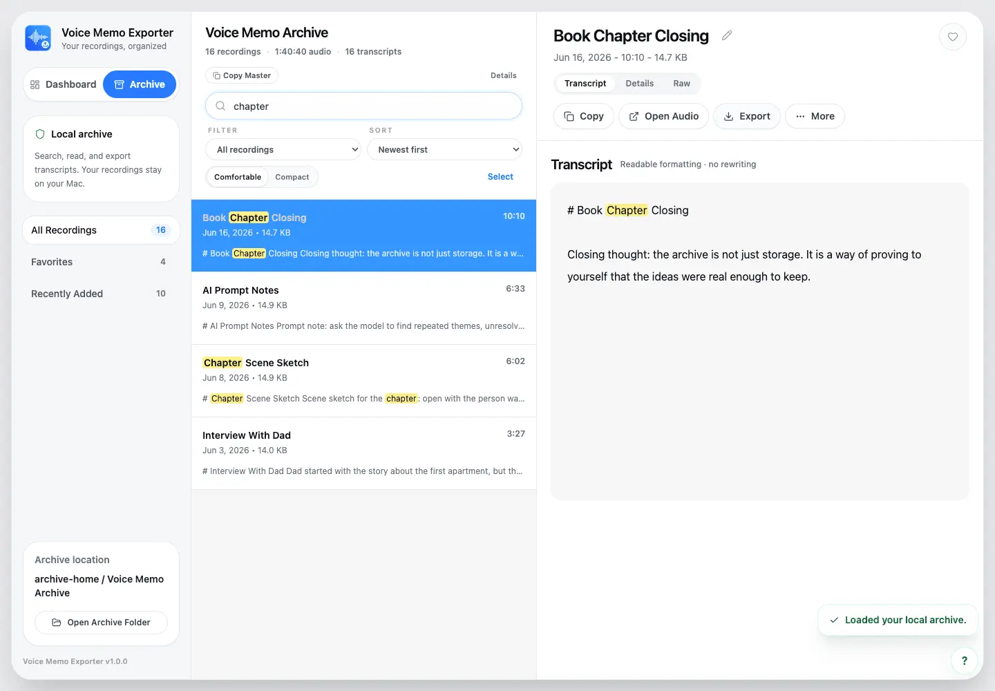 Screenshot 7 of Voice Memo Exporter