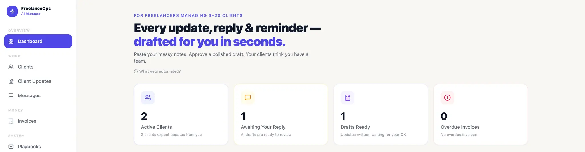 Screenshot 3 of AI Freelance Ops Manager