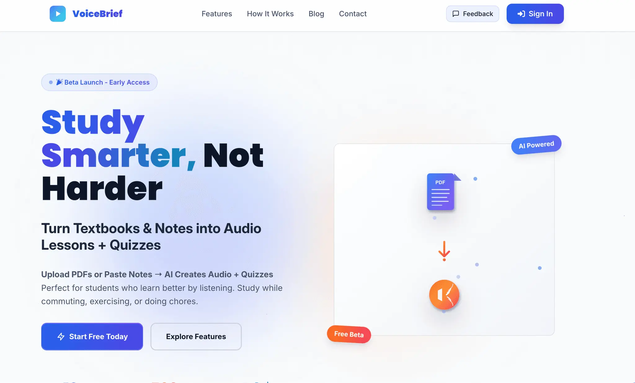 Screenshot 1 of VoiceBrief.io