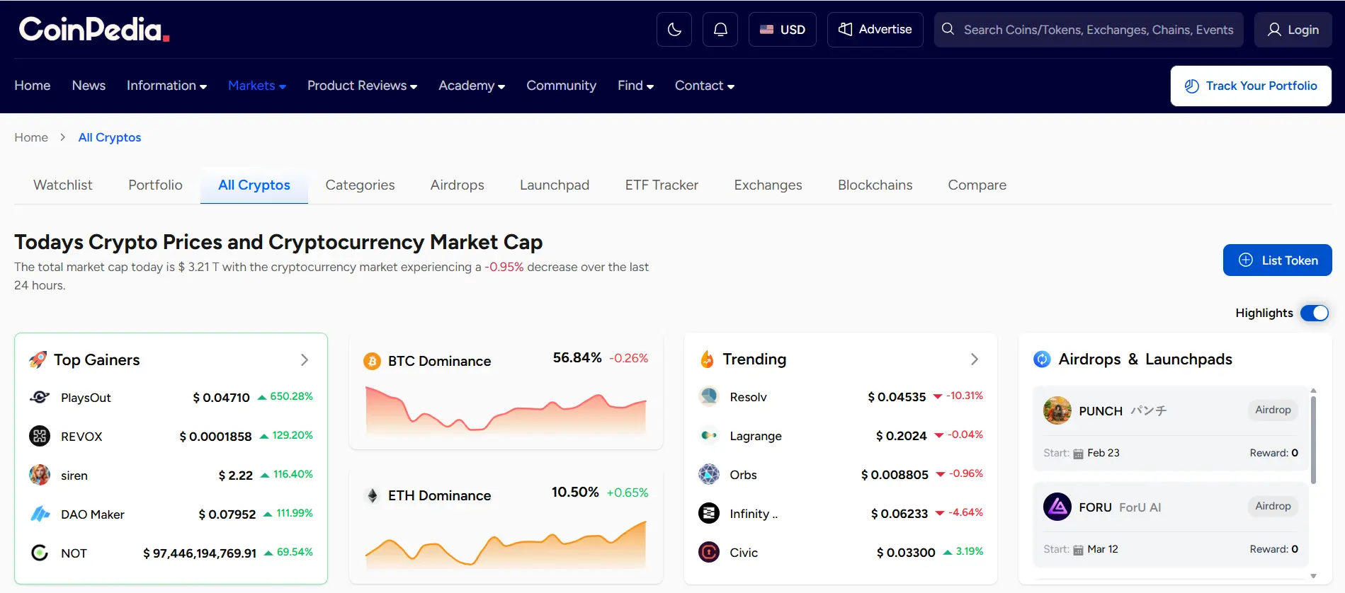 Screenshot 1 of Coinpeidia Crypto Portfolio Tracker