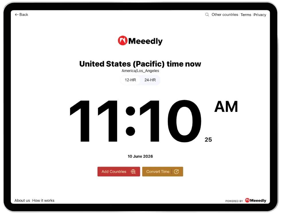 Screenshot 1 of Meeedly Time Converter
